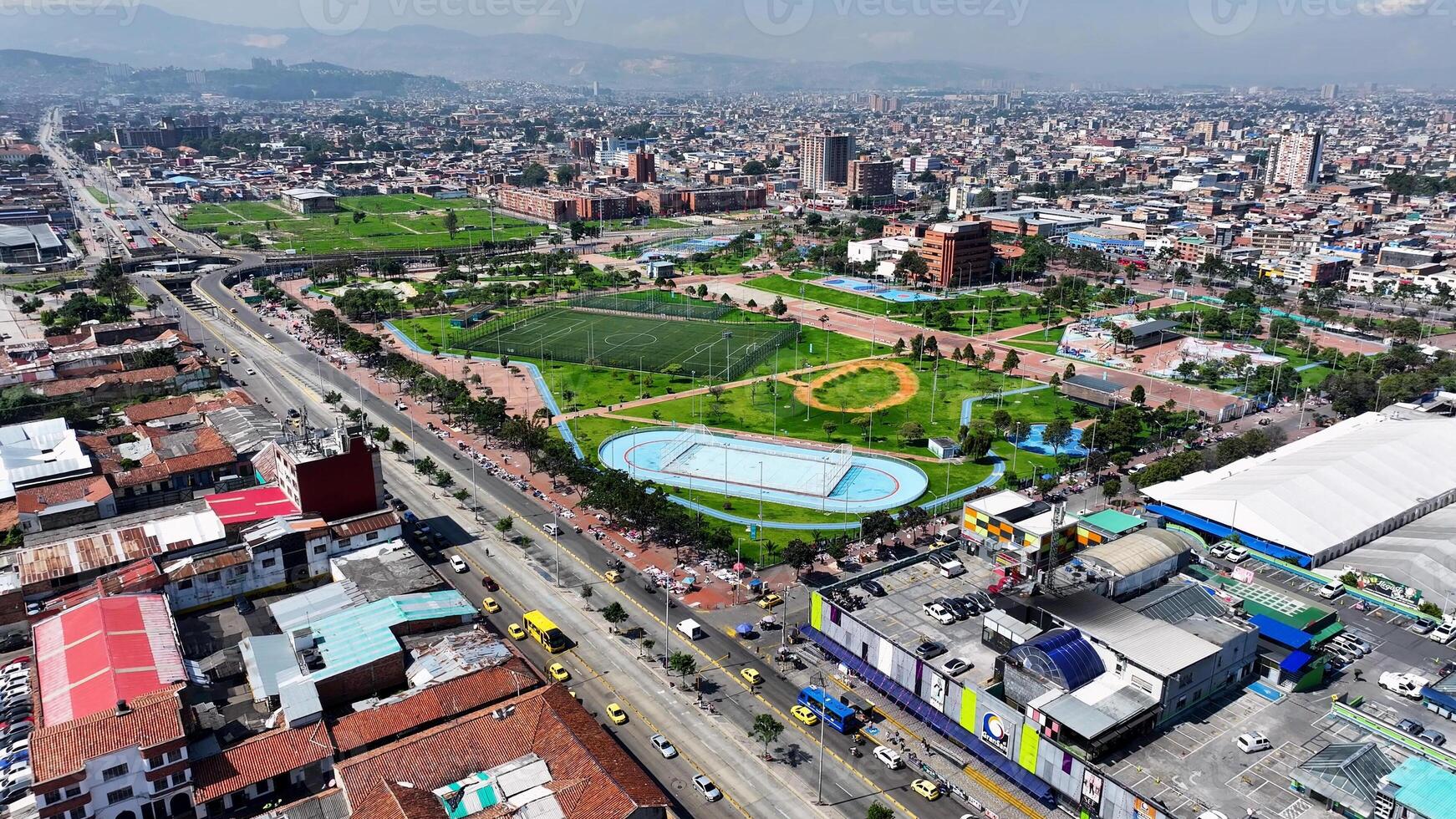 Above Third Millennium Metropolitan Park in Bogota District Capital in Colombia.. Outdoor Scenery. photo