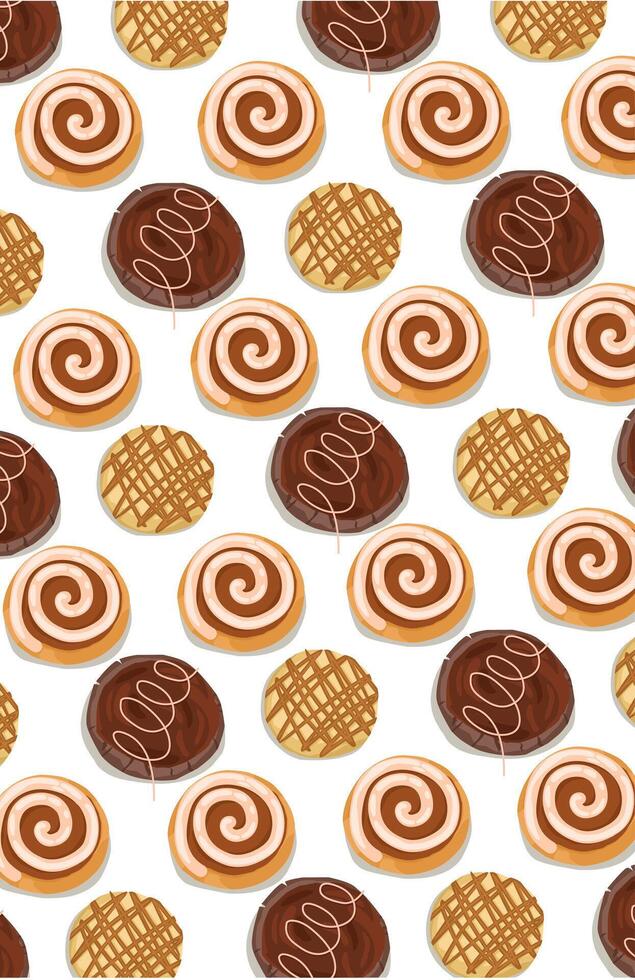 Delicious donuts with chocolate jam cream vector