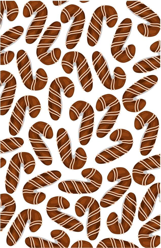 a pattern of chocolate stick shape biscuits on a white background vector