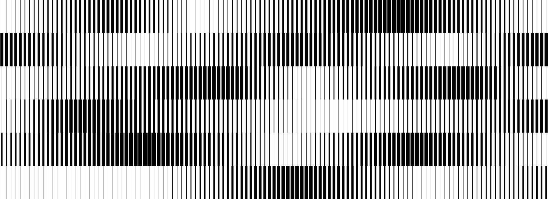 Black and white striped halftone gradient. Fading linear gradation background. Repeating strip pattern backdrop. Parallel lines wallpaper for overlay, print, cover. Pulsating effect concept vector