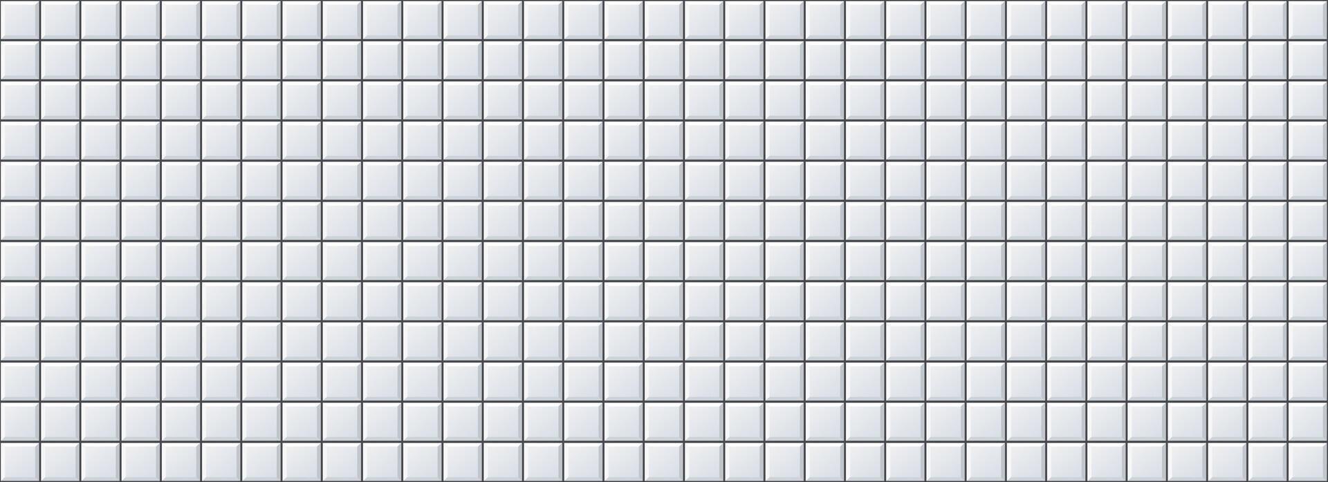 Seamless grey tile pattern. Square ceramic tiled texture for bathroom wall, kitchen floor, pool surface. Repeating white mosaic grid background. Repeated light brick backdrop. vector
