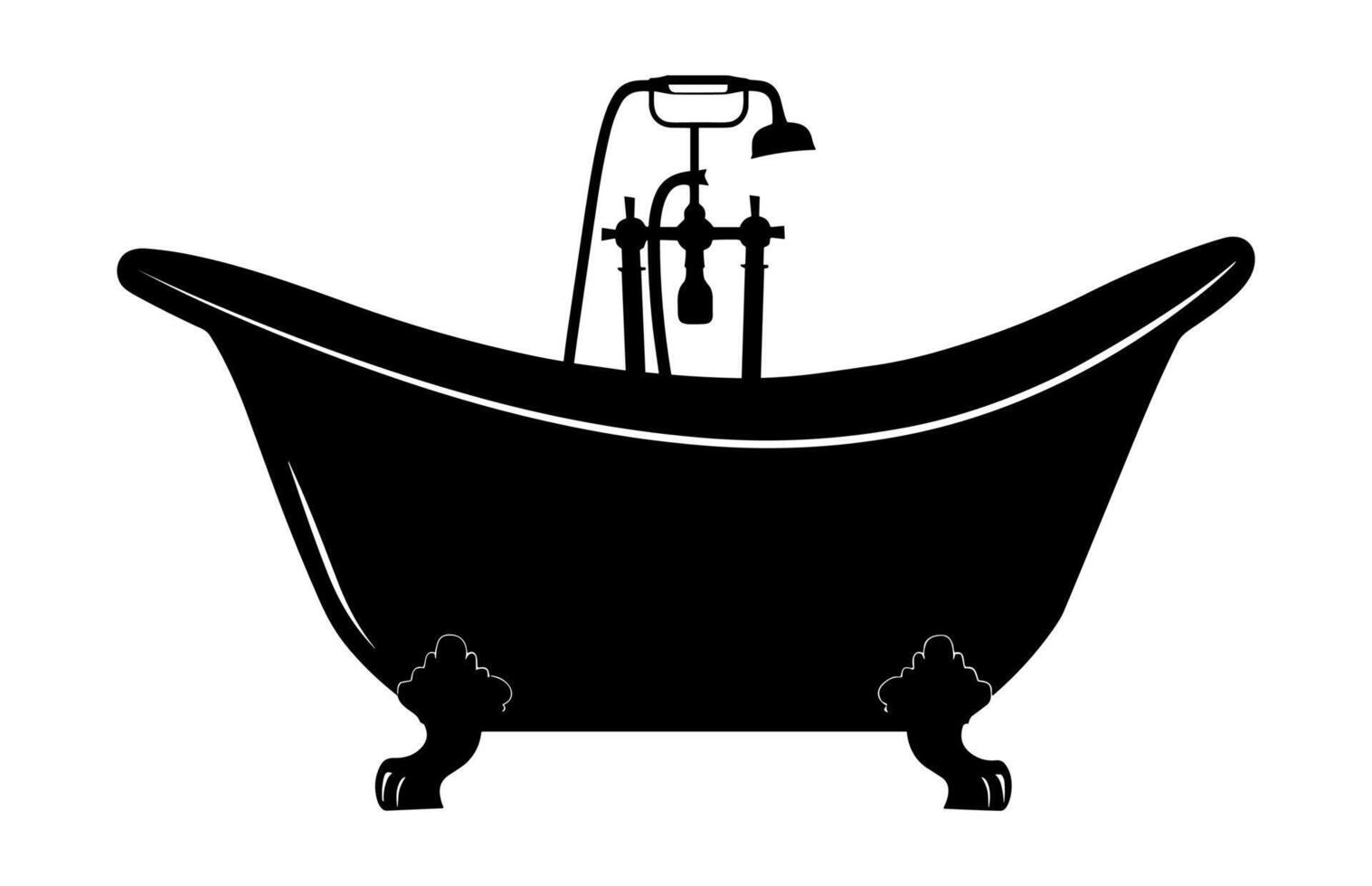 Bathtub Silhouette isolated on a white background vector