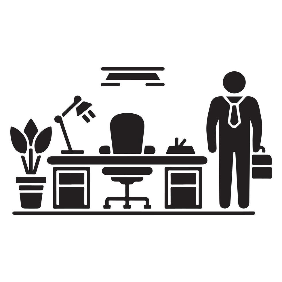 Businessman's Office Workspace Illustration vector