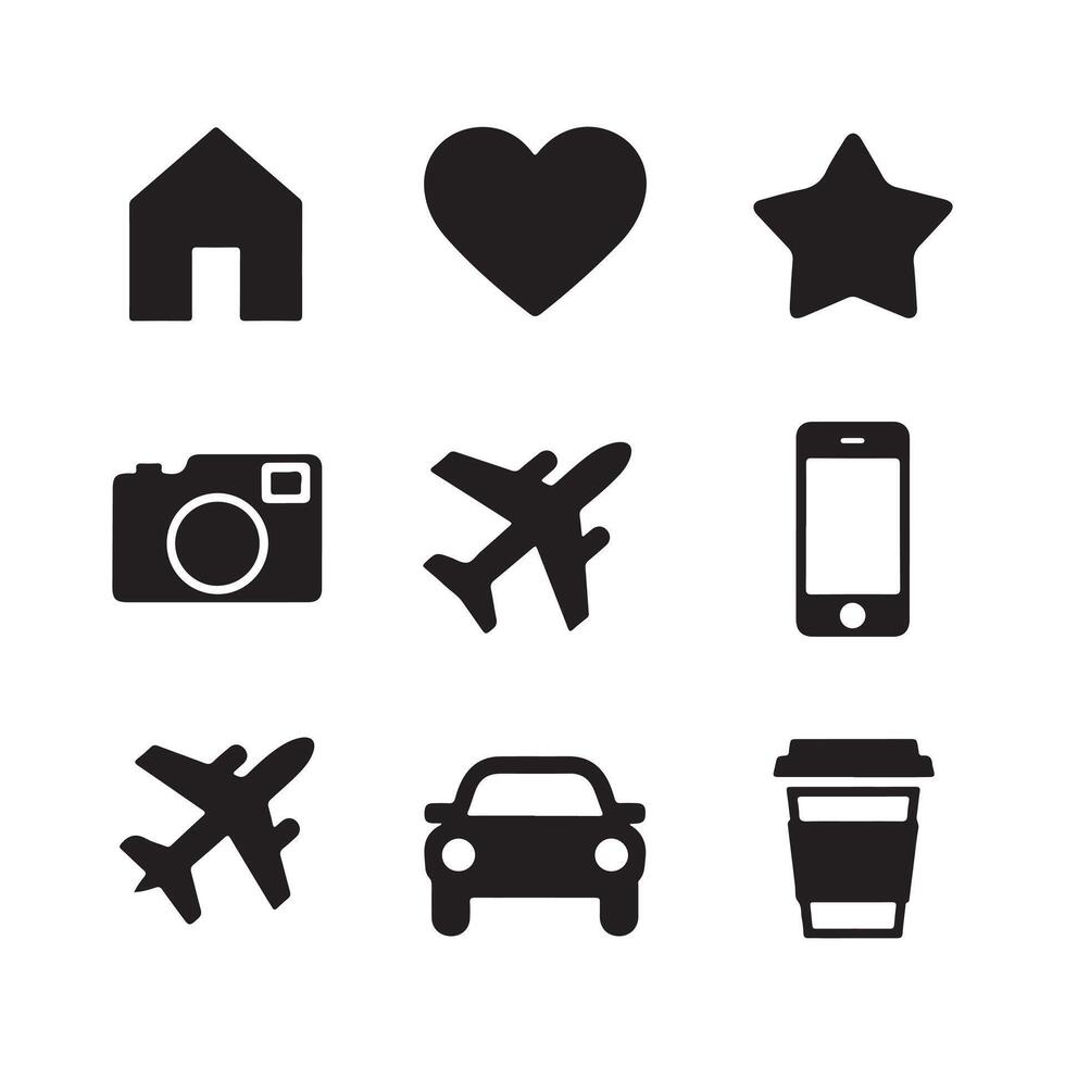 Collection of Travel and Lifestyle Icons in Flat Style vector