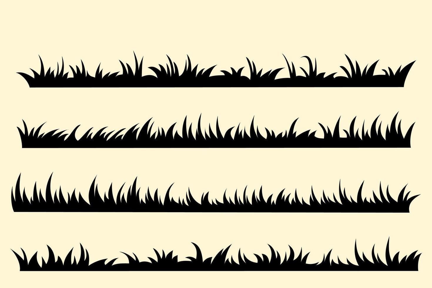 grass banner silhouette vector