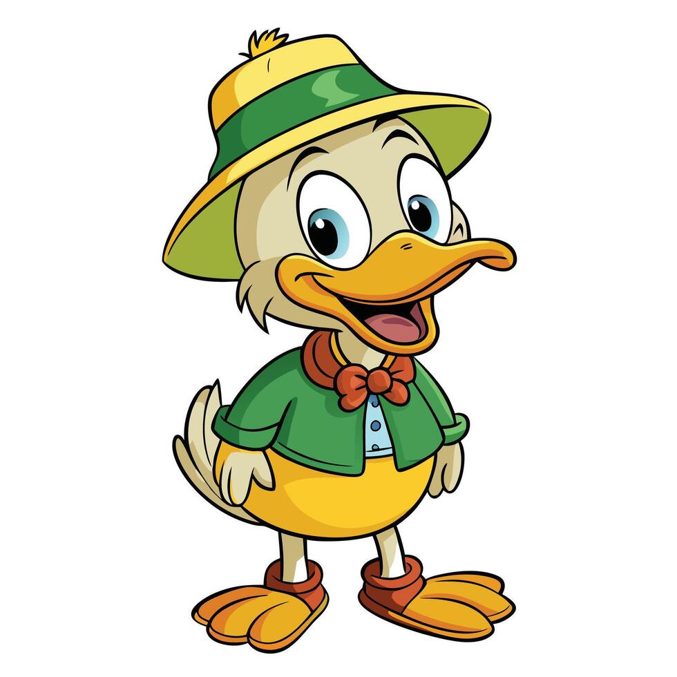 Cute baby duck cartoon vector
