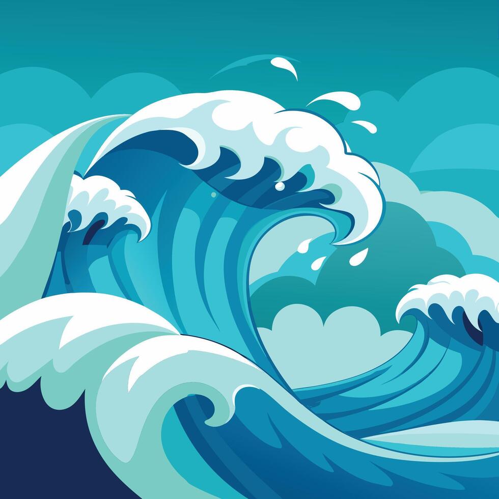 Big wave in the ocean vector