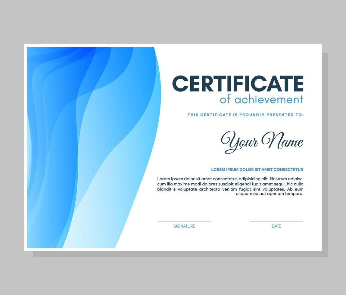 wave abstract design award certificate. vector