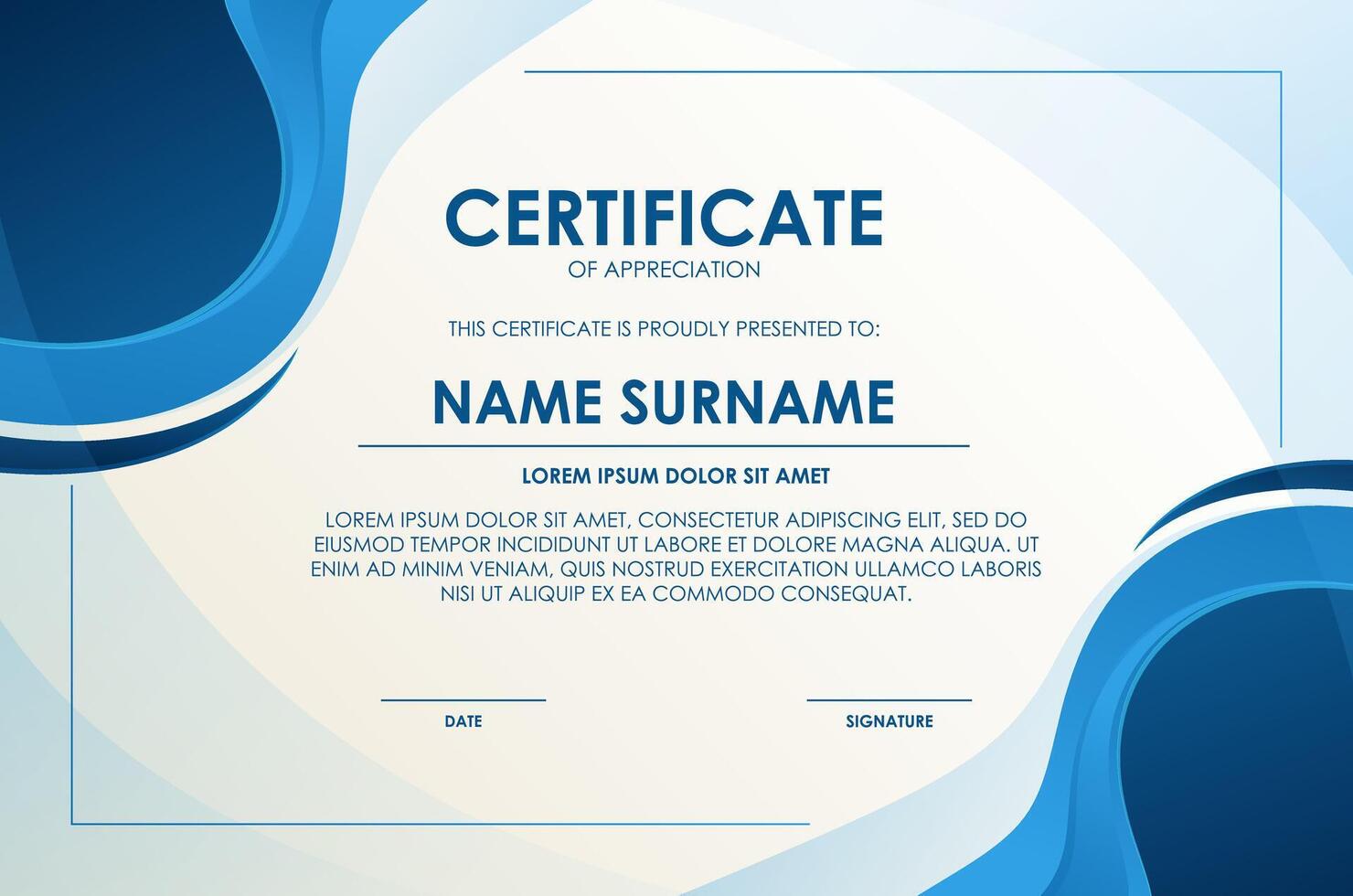 abstract design award certificate design vector