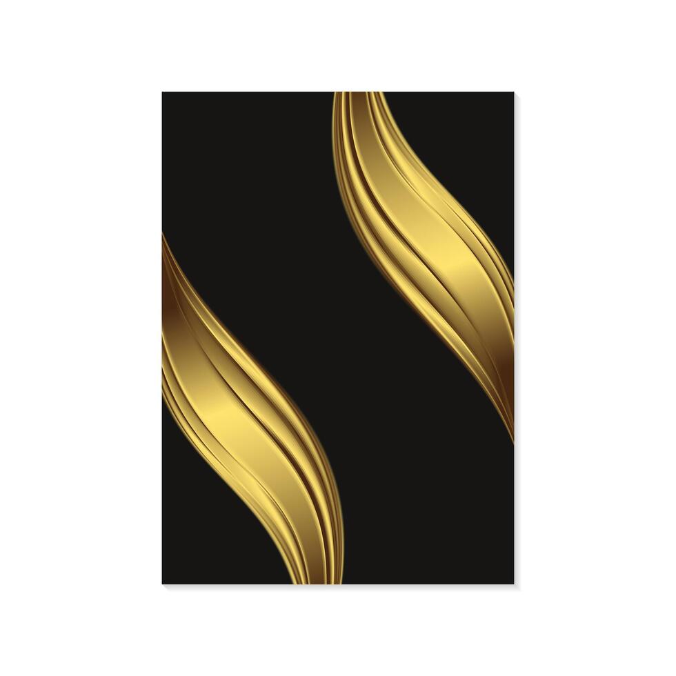 Luxury Dark gold abstract wave cover bussines design template vector