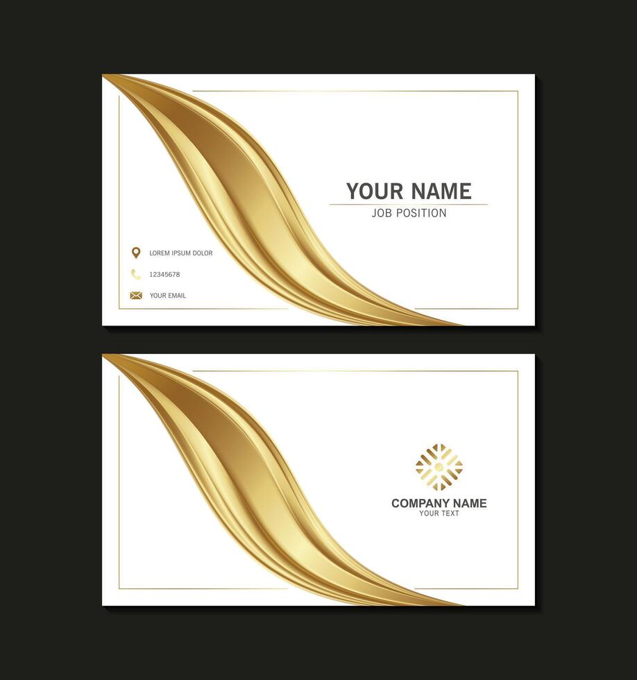Gold abstract business card design vector