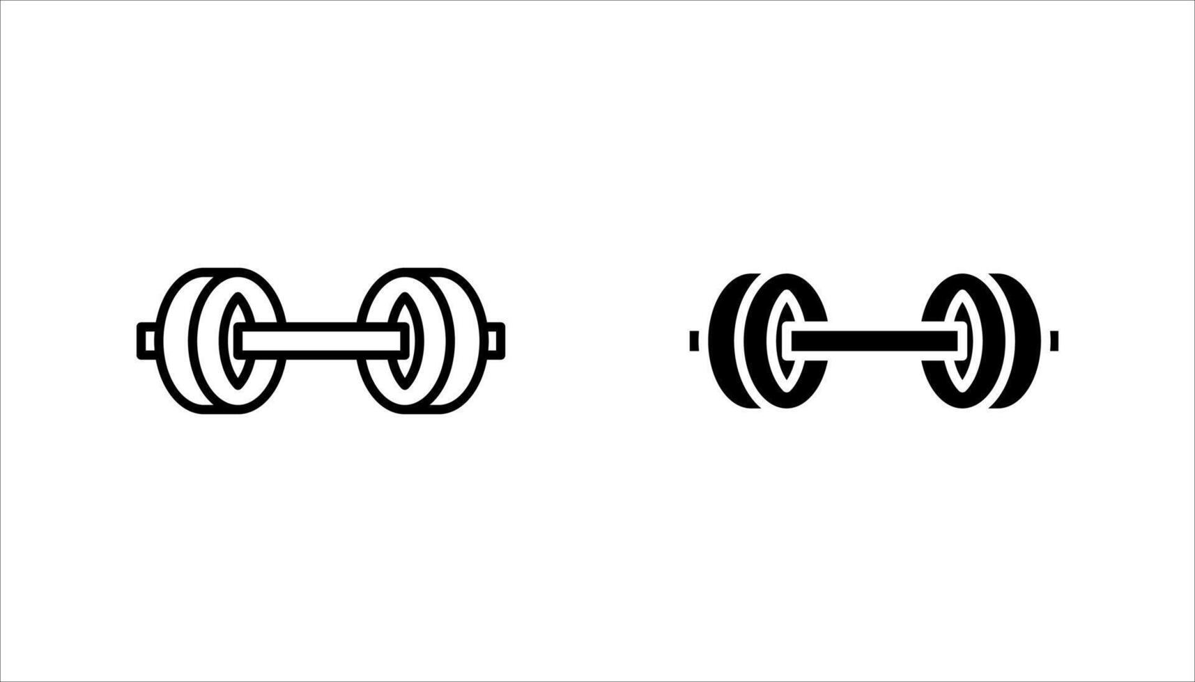 Dumbbell icon set, vector