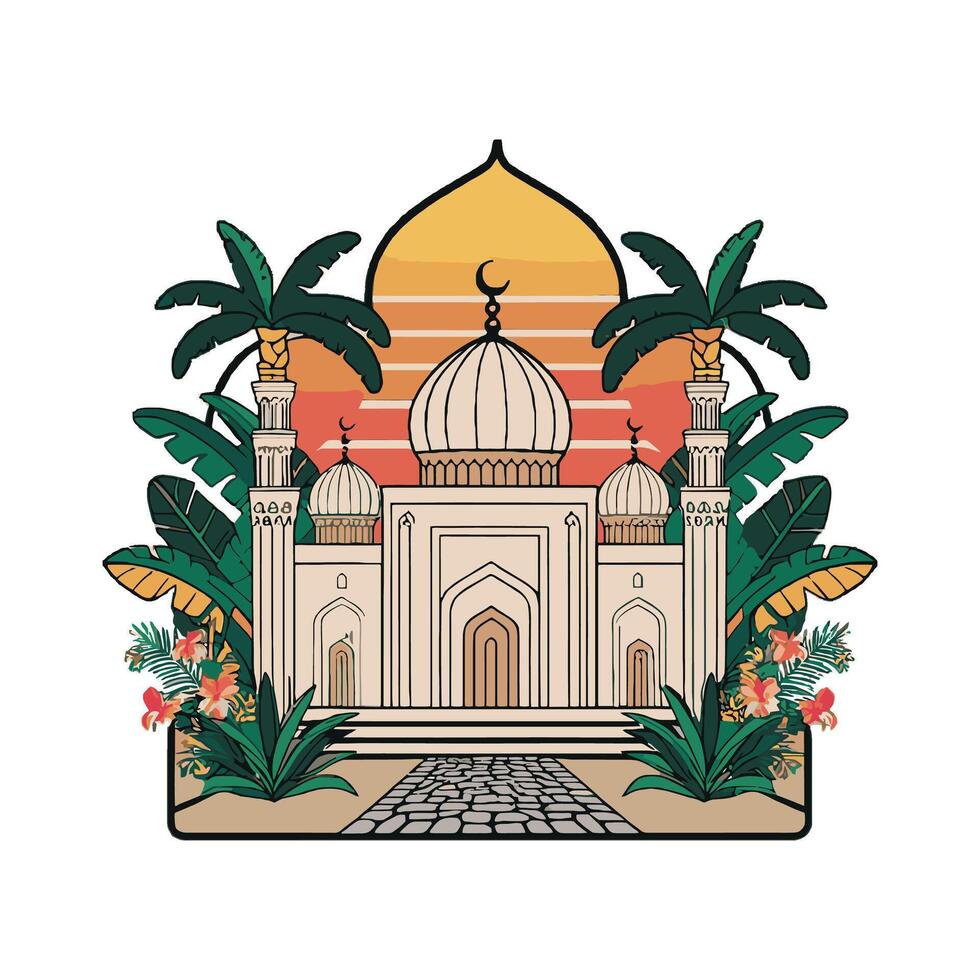The taj mahal in india vector