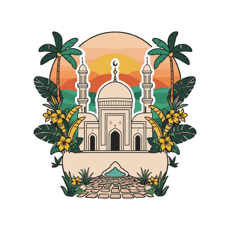 The taj mahal in india vector