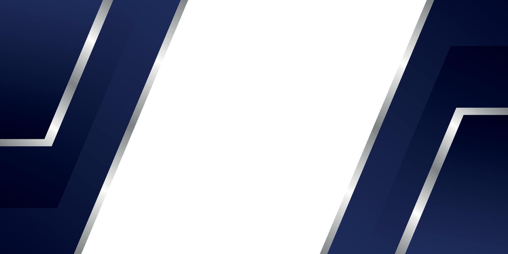 modern geometric background blue color with silver lines vector
