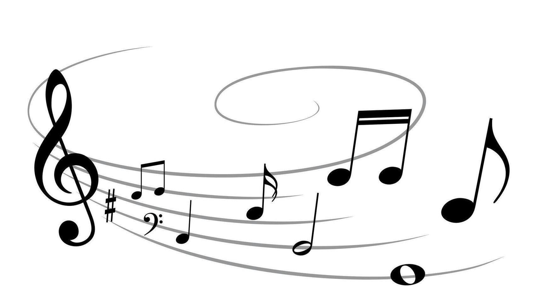 A symbol with music notes. vector