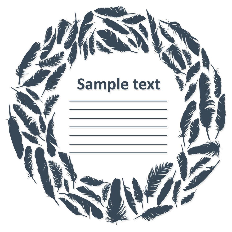 A blue round frame template. vector