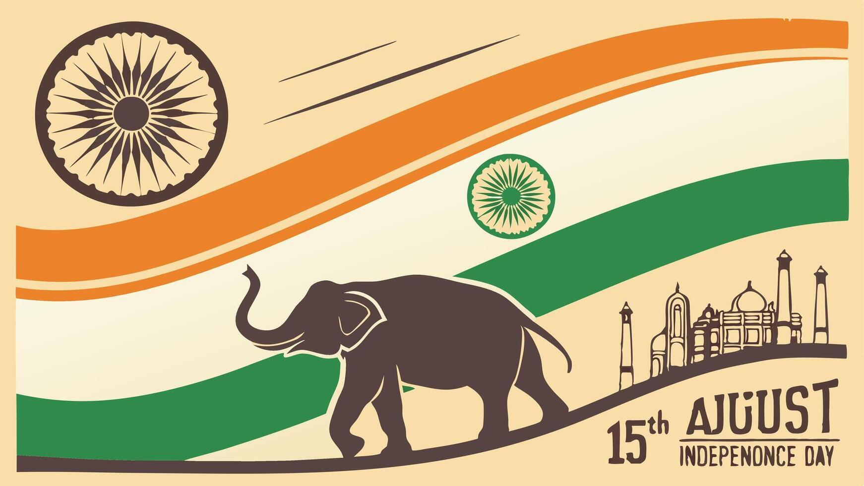 Indian Independence Day celebration, graphic design, patriotic illustration, vector