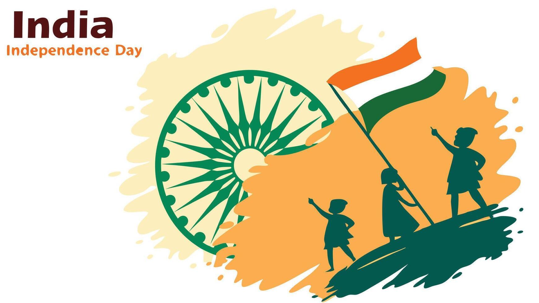 India Independence Day, patriotic illustration, raised fist symbol, Indian flags, vector