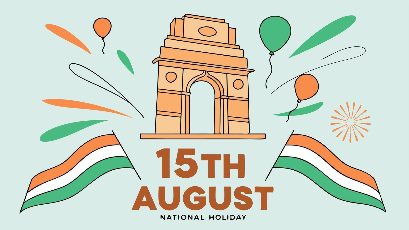 Indian flag, waving, 3D render, saffron white and green stripes, Independence Day celebration, patriotic background, vector