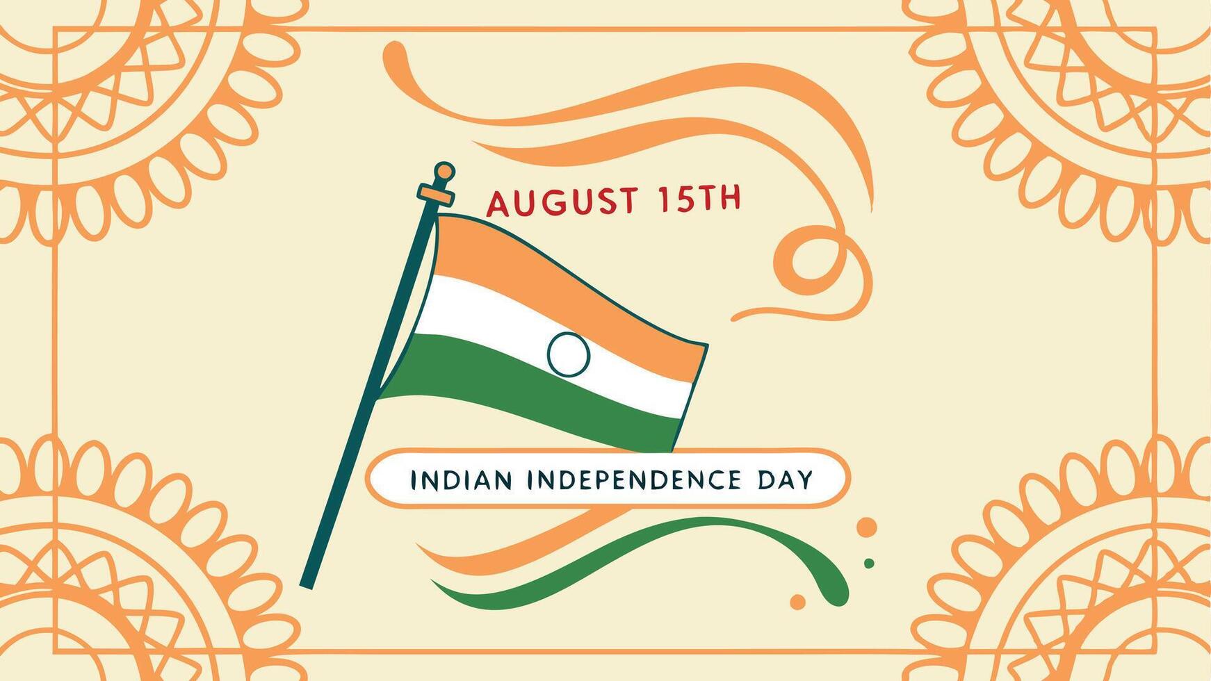Indian Independence Day, 76th anniversary, iconic monuments, Red Fort, India Gate, vector