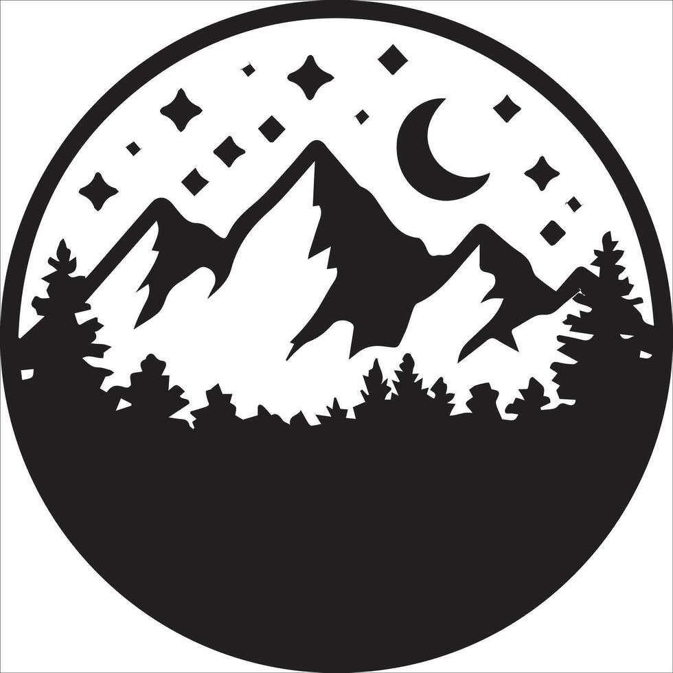 Layered Mountain Horizon Illustration vector