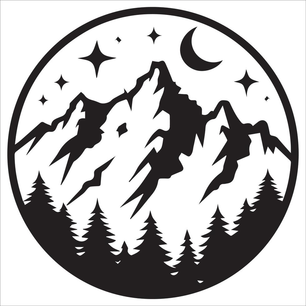 Sunset Glow on Mountains Illustration vector