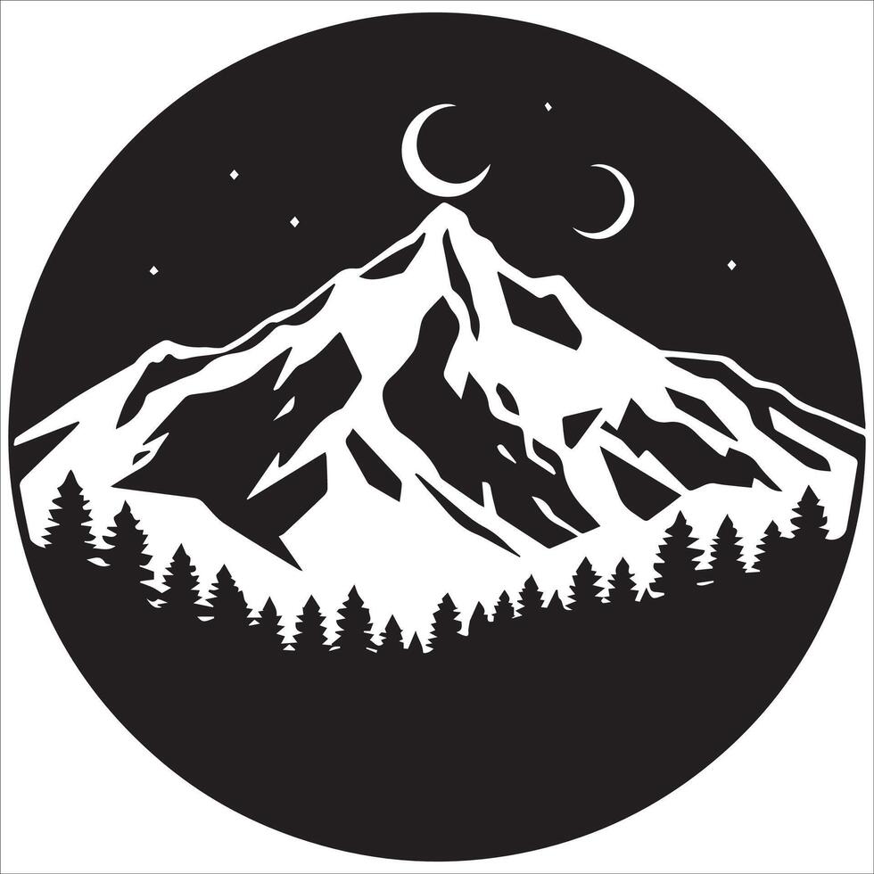 Alpine Mountain Landscape Illustration vector