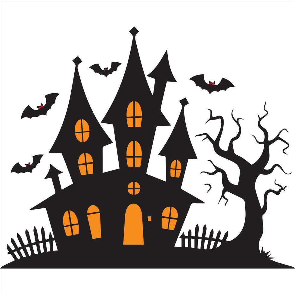 Creepy Haunted Mansion Halloween Design vector