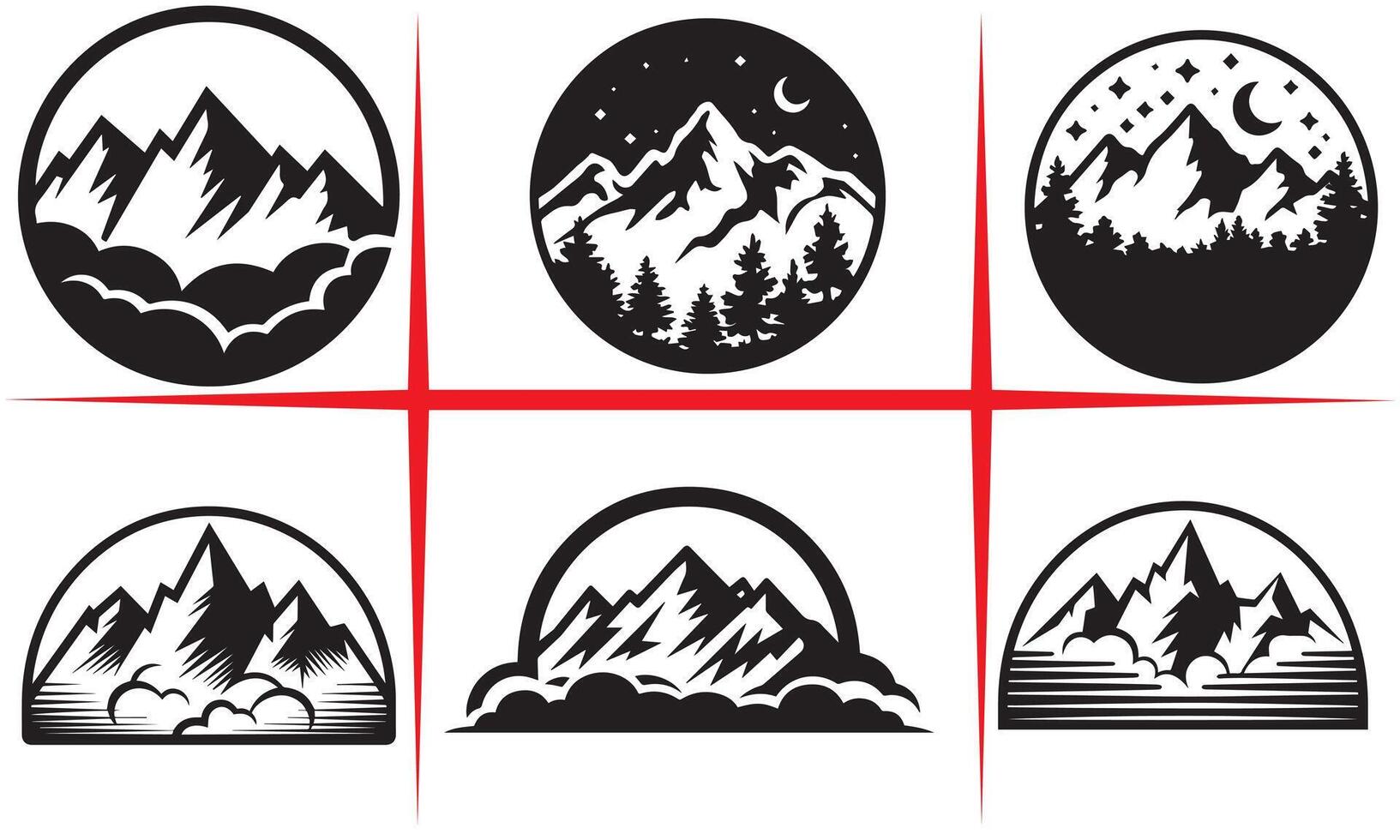 Bold Mountain Adventure Illustration vector