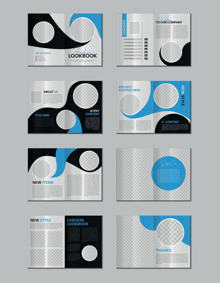 Multipage business brochure vector