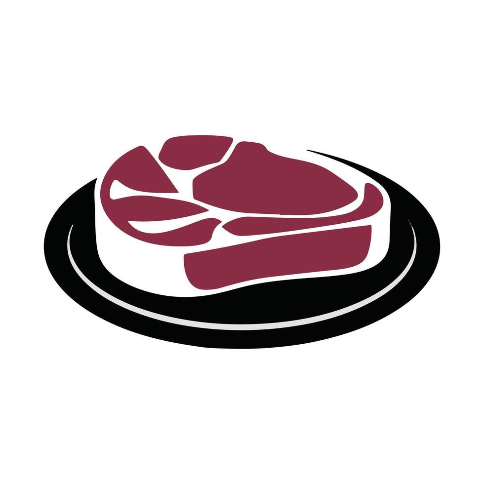 Cartoon raw meat steak, fresh burger patty beef steaks, raw meat semi inished products flat illustration. vector