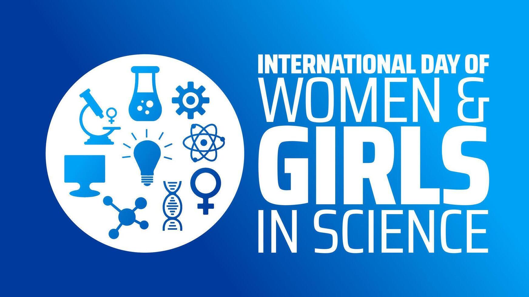 International Day of Women and Girls in Science background banner or poster design template with trendy deisgn. vector