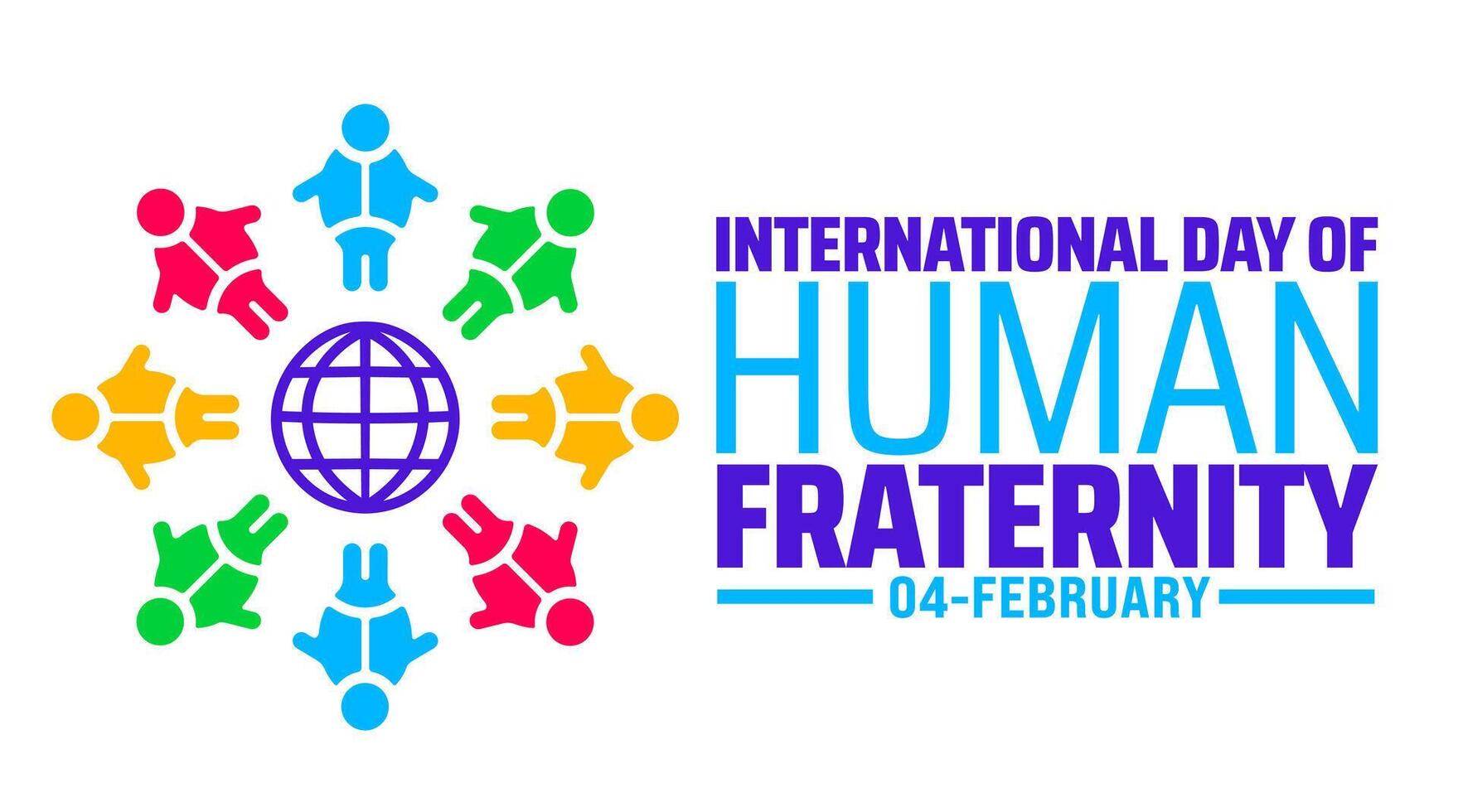 International Day of Human Fraternity background banner or poster design template. observed every year in February. Holiday concept. Use to any Template, card, poster, placard, template. vector