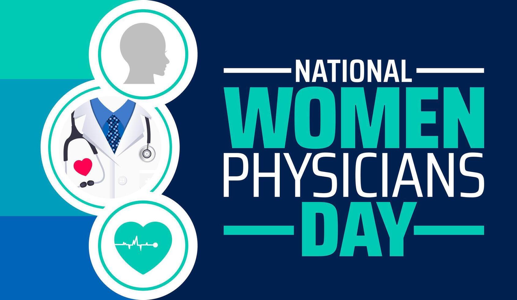 National Women Physicians Day background banner or poster design template. vector