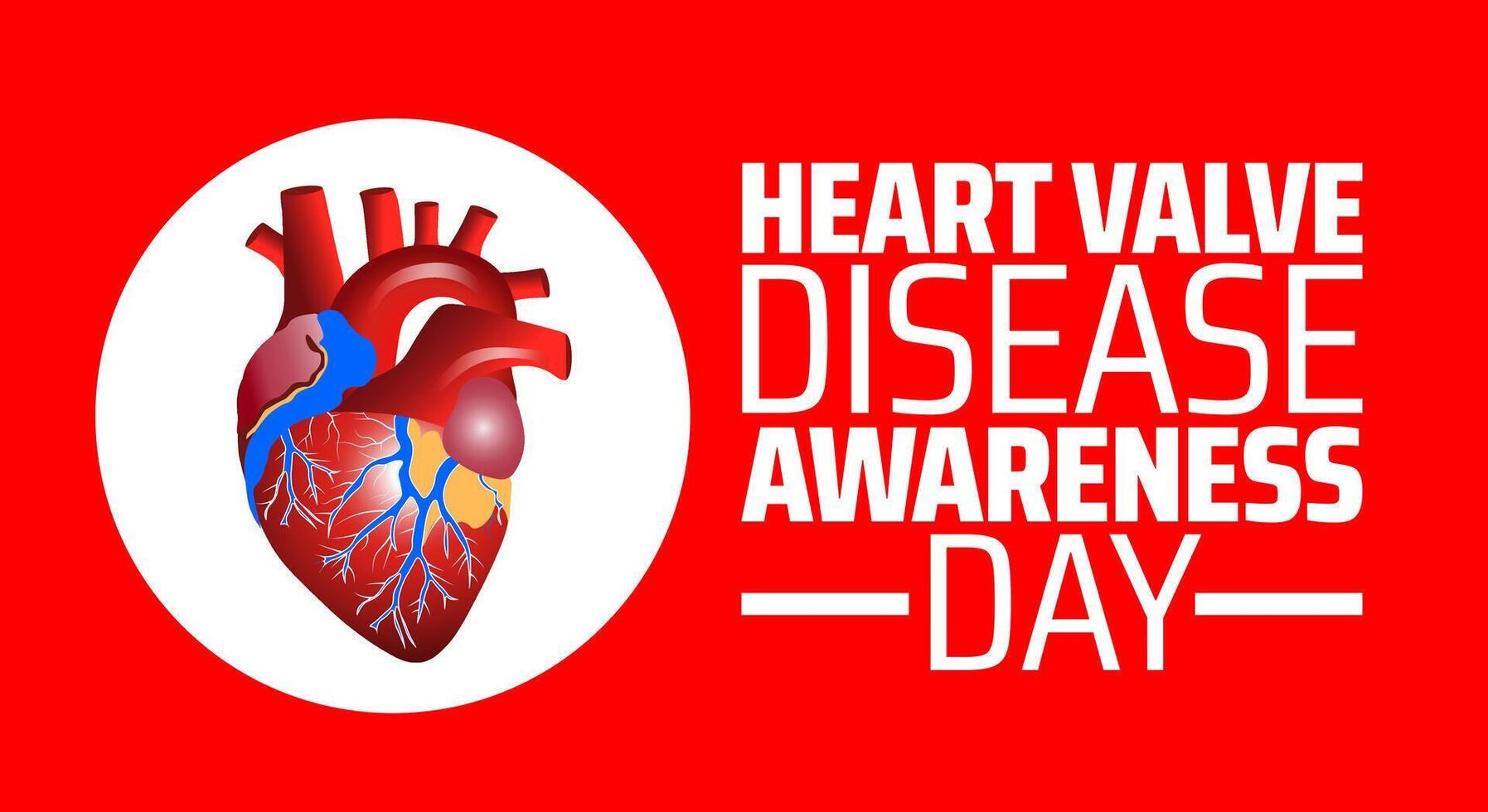 National Heart Valve Disease Awareness Day background banner or poster design template with heart design. vector