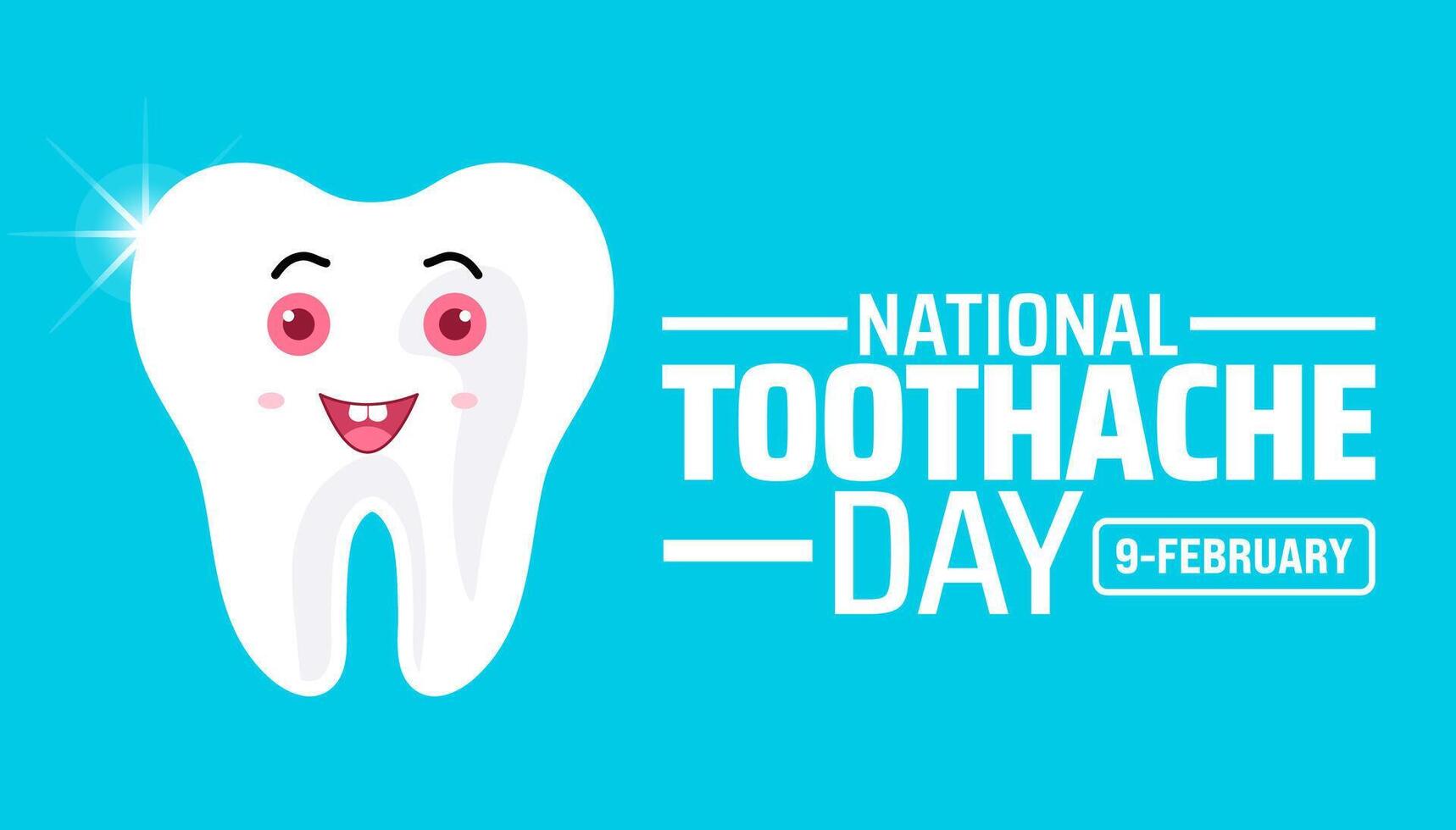 Toothache Day background banner or poster design template. observed every year in February with tooth design. vector