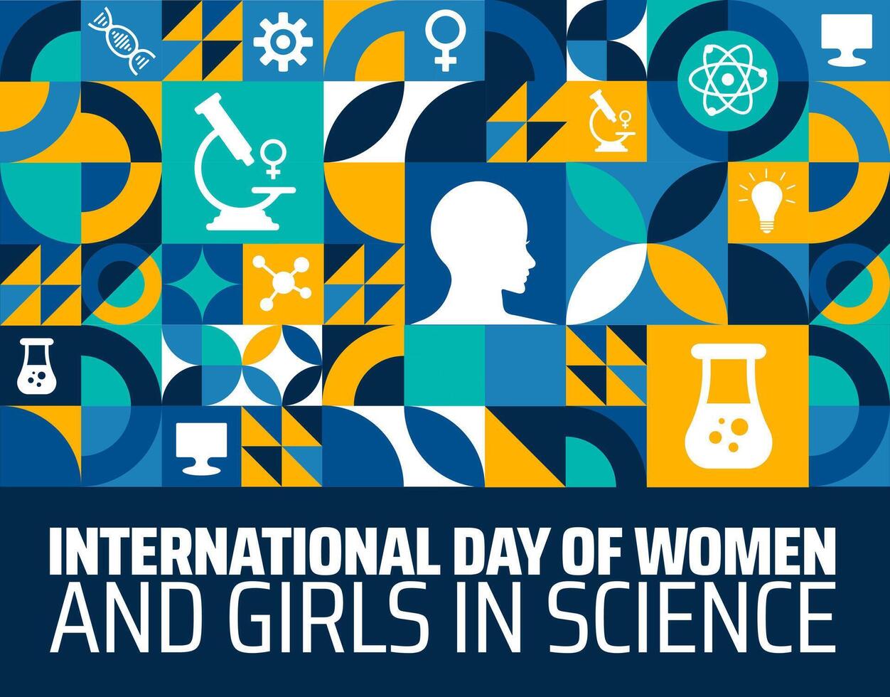 International Day of Women and Girls in Science geometric shape vector