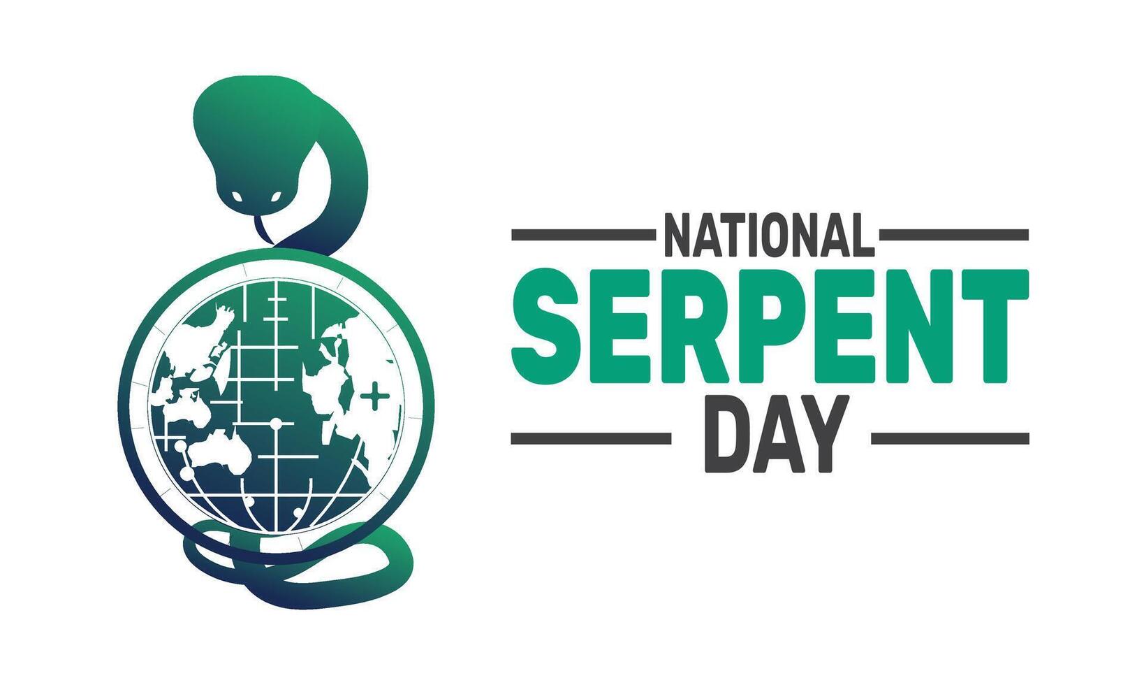 National Serpent Day celebrates the diversity of snakes worldwide. Discover their habitats, behaviors, and their vital role in balancing nature. vector