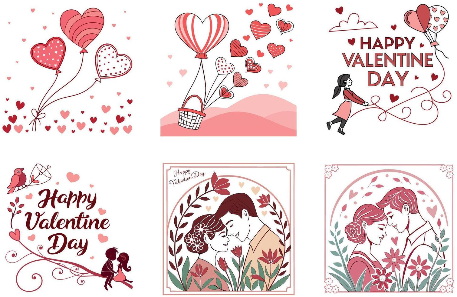 Cute Baby Wool Bundle - Valentine Collection Illustrations vector