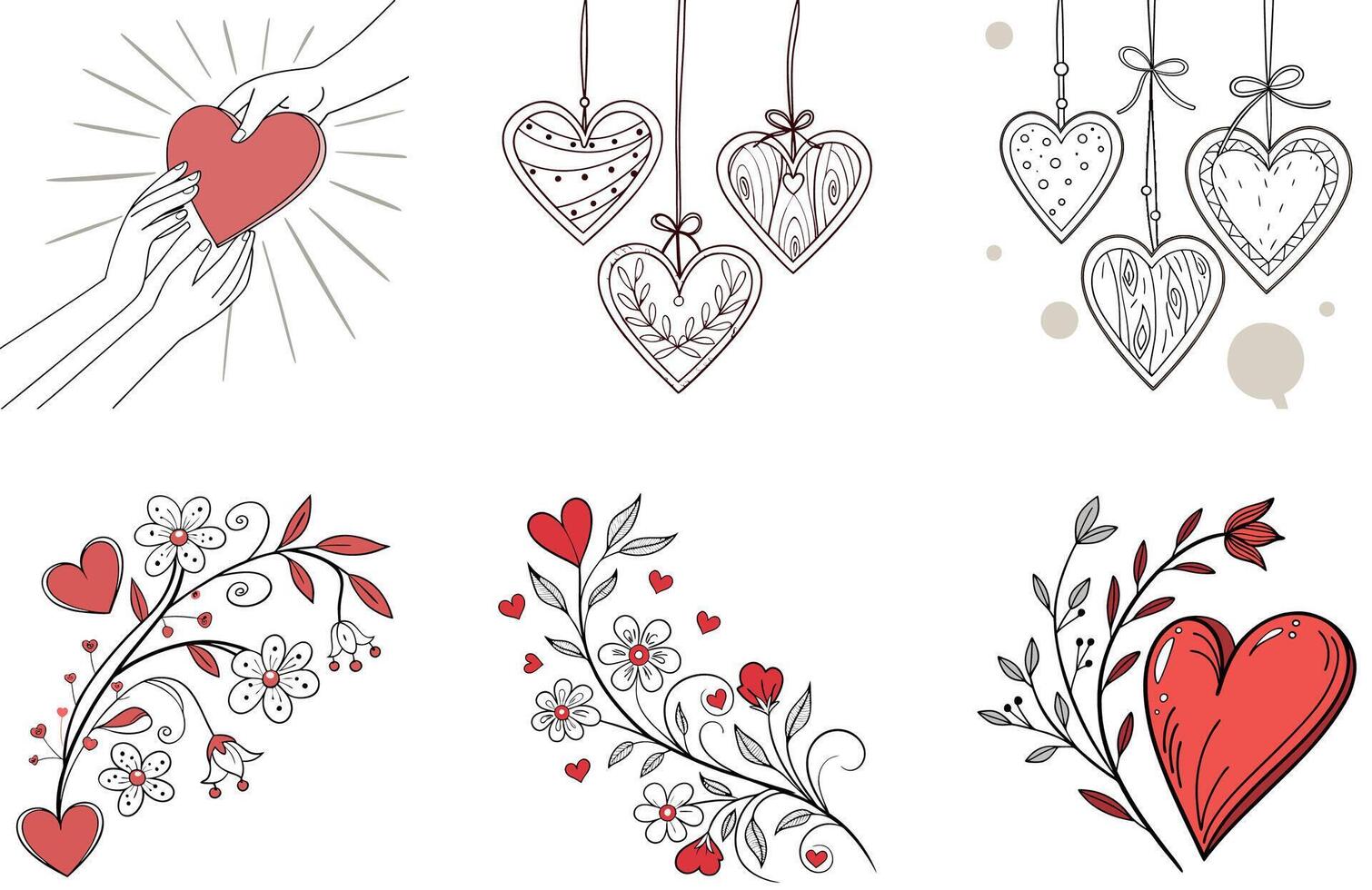 Romantic Valentine Bundle - A Sparkling Collection Illustrations vector