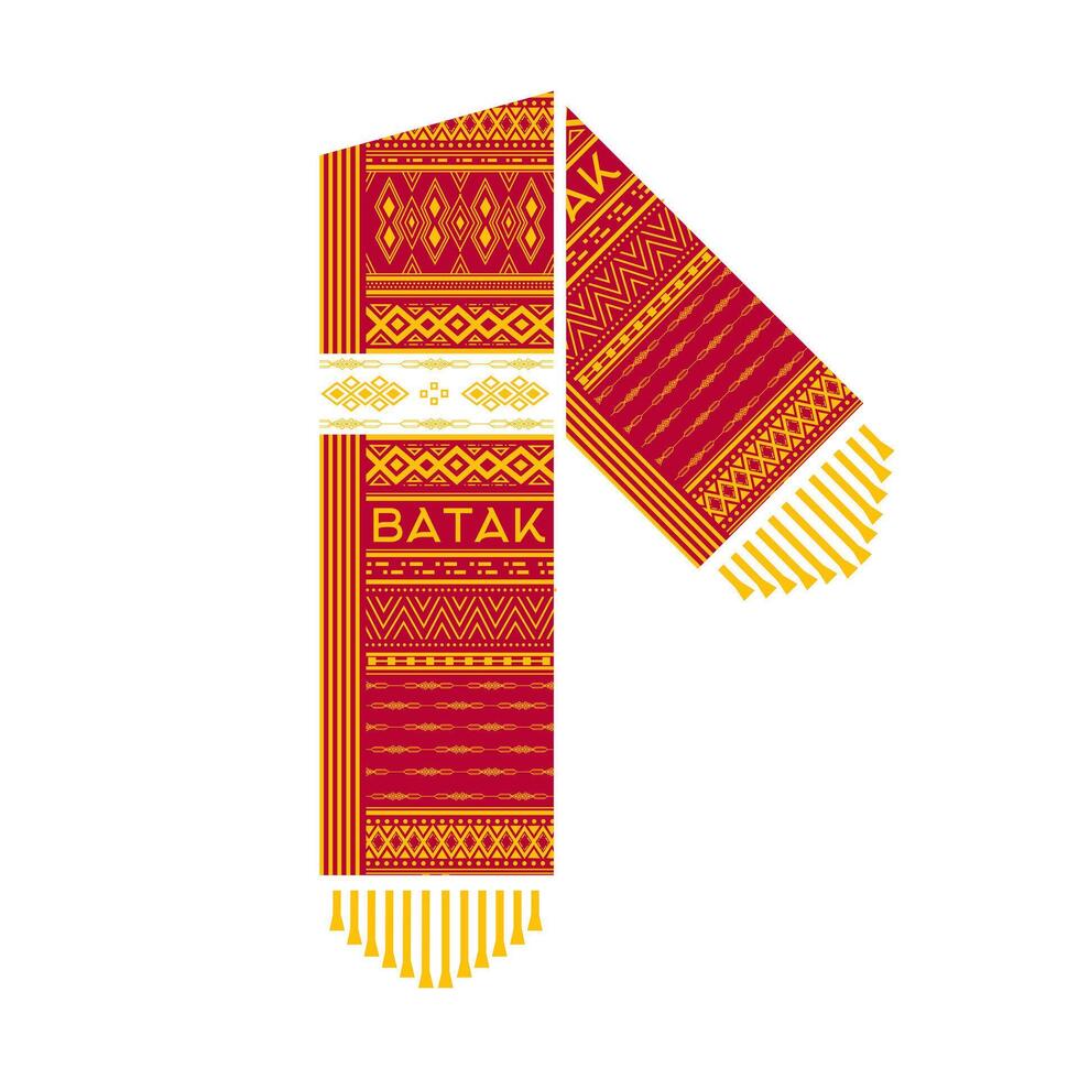 Indonesia ulos fashion cloth minimalist logo. Simple batak dress design. Isolated with soft background. vector