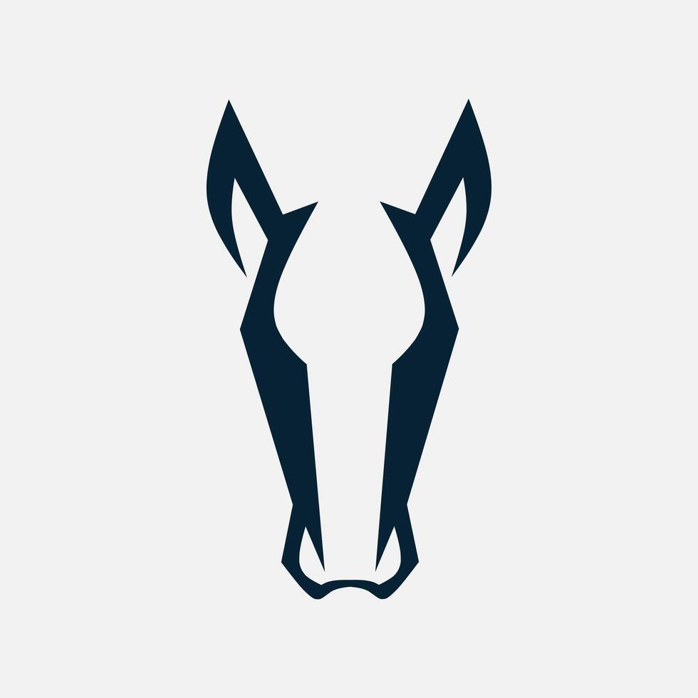 Horse minimalist logo. Simple negative space animal design. Isolated with soft background. vector