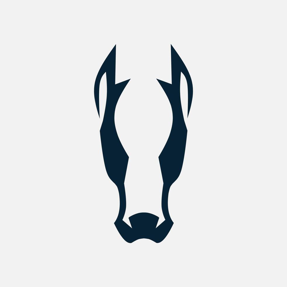 Dog doberman minimalist logo. Simple negative space animal design. Isolated with soft background. vector