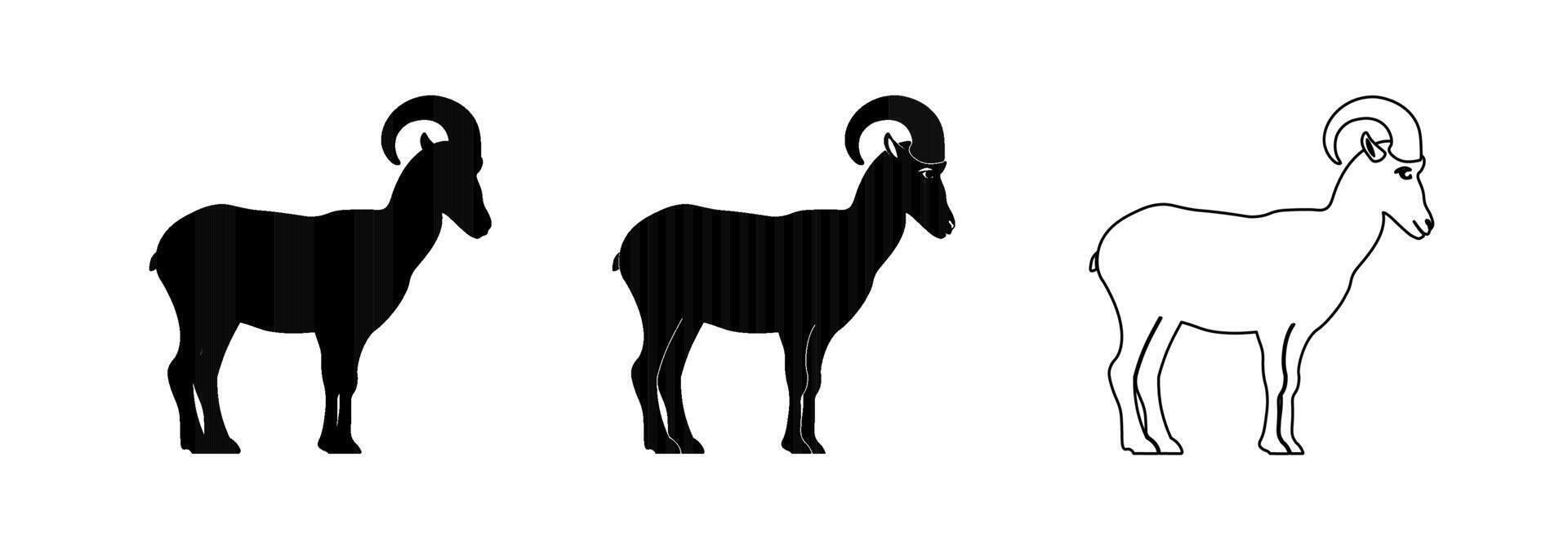 Mountain ram icon. vector