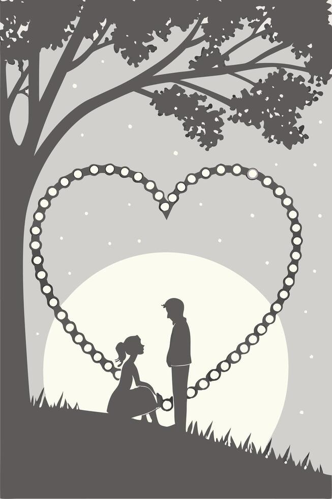 A glowing heart made of delicate lights, radiating warmth against a soft, gradient setting. vector