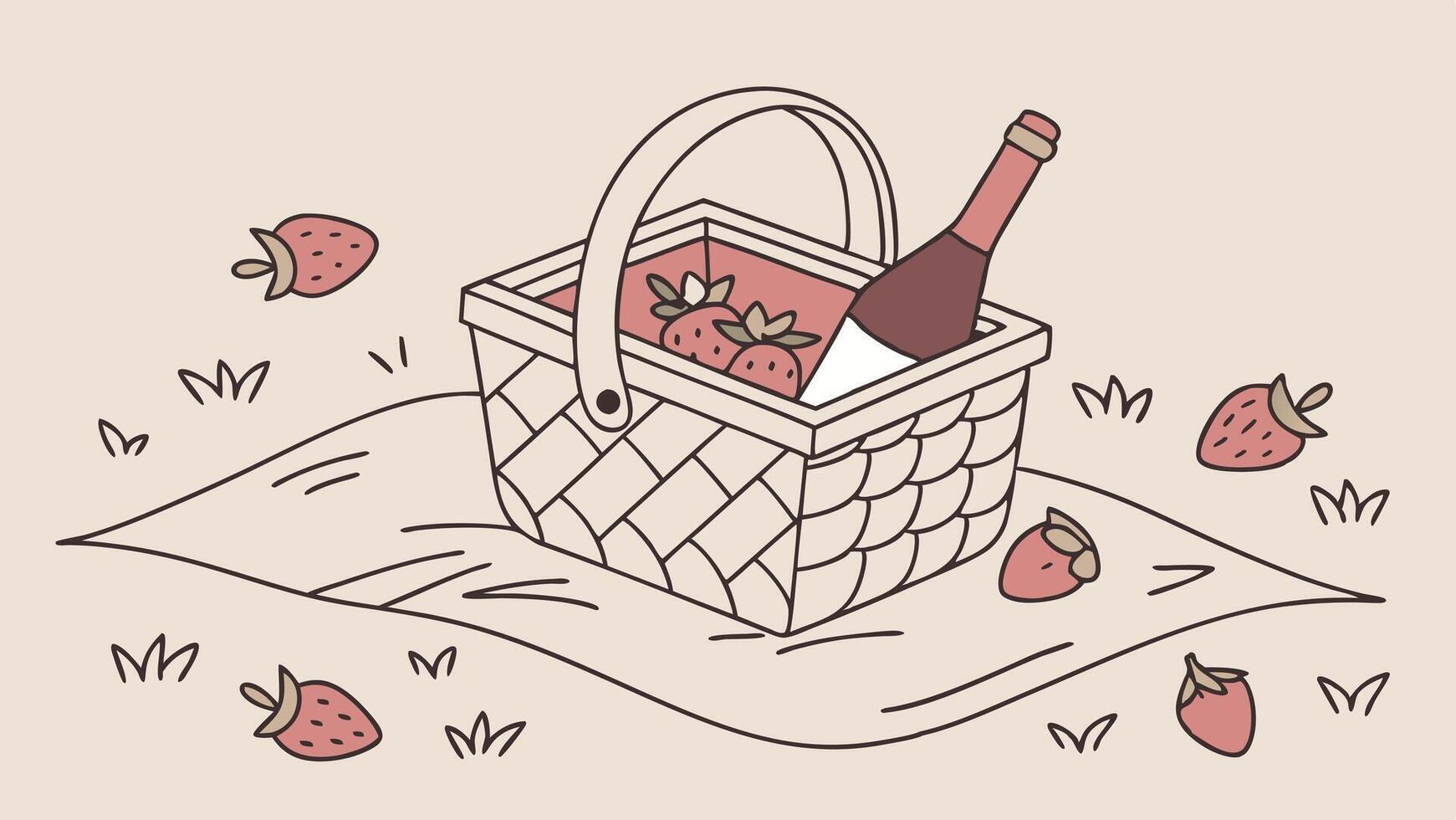 A well-prepared picnic scene displays a mix of elegance, charm, and cozy vibes. vector