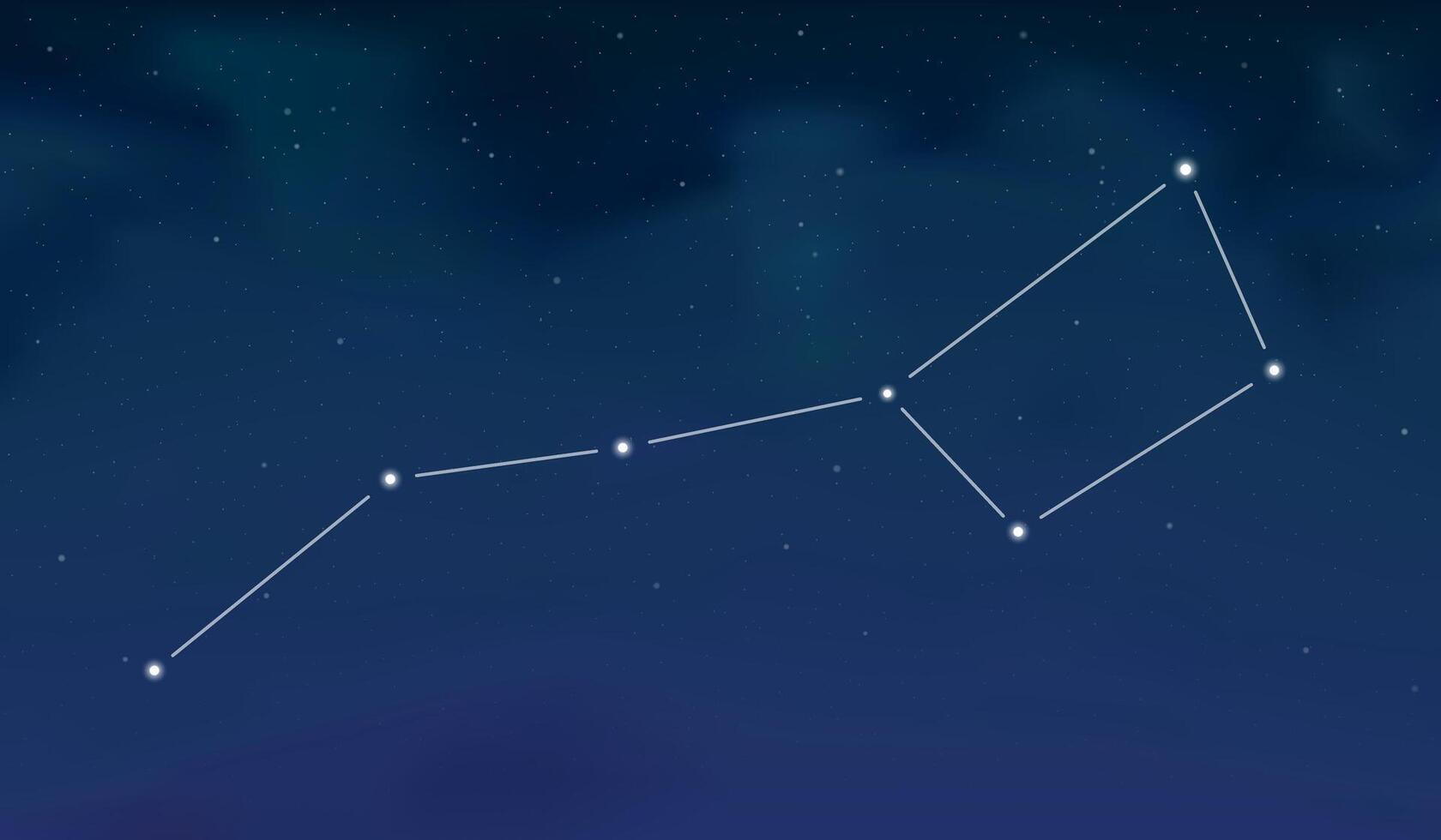 Ursa Major The Great Bear constellation on the background of night sky with stars vector