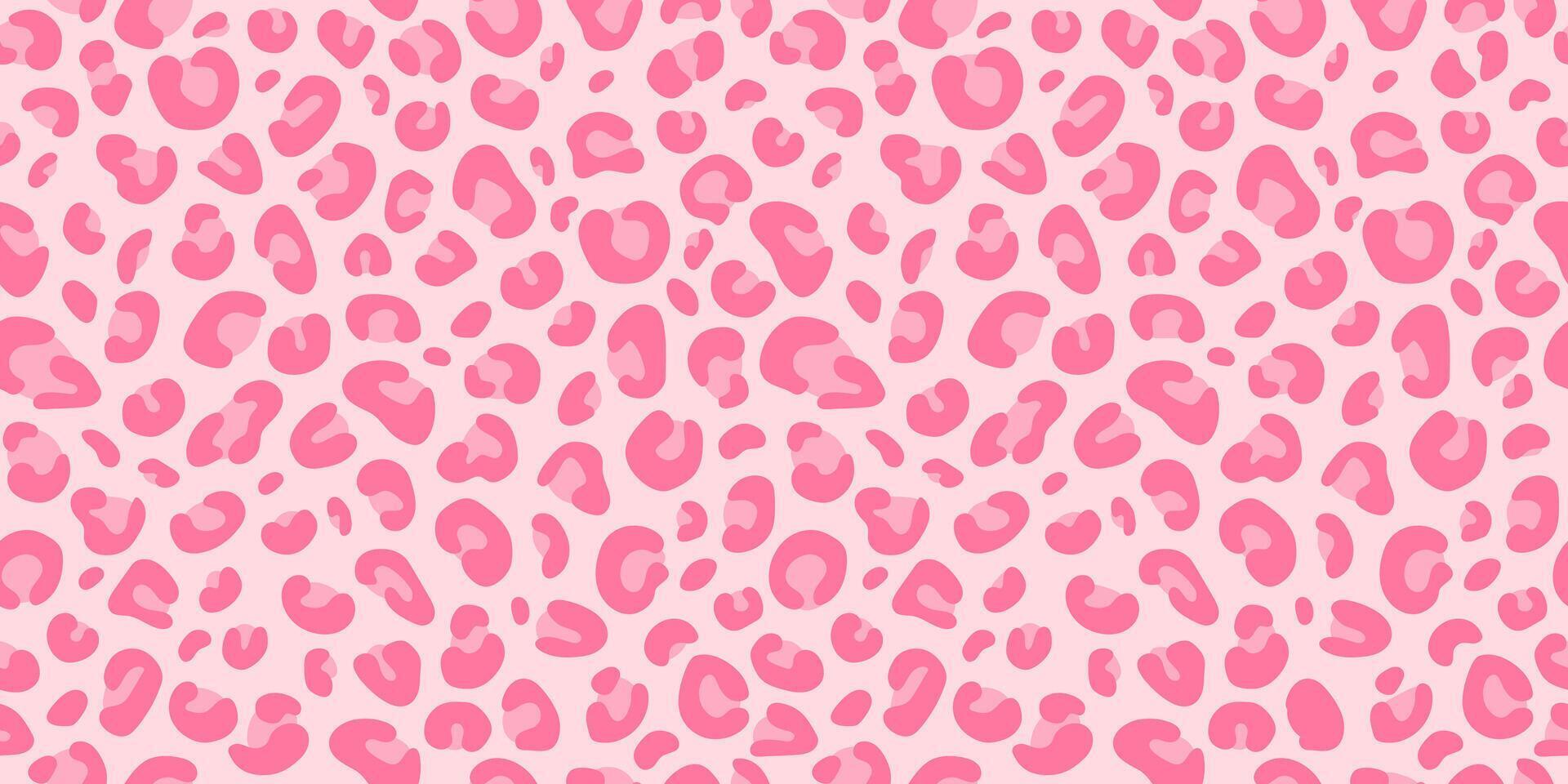 Pink leopard seamless pattern. Jaguar print. Cheetah pastel background. Design for fashion, textiles, print nails, wrapping paper, wallpaper vector
