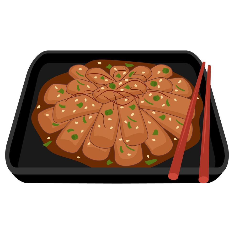 Tteokbokki Art for Korean Street Food Designs vector